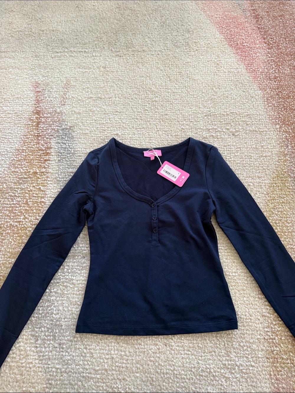 Edikted Long Sleeve Top - Navy S
